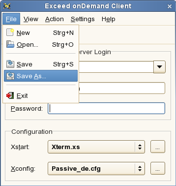 EoD-Profil Speichern