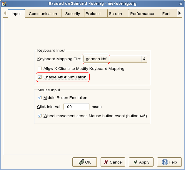 Xconfig - Input Xconfig - Input