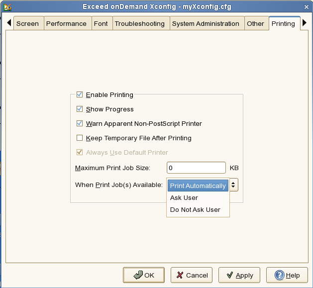 Xconfig - Printing