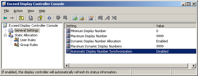 Exceed Display Manager Console