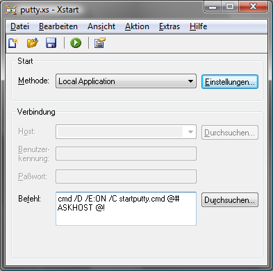 Xstart mit PuTTY